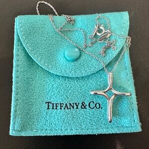 Tiffany & Co. Silver Infinity Cross Pendant (18” necklace)